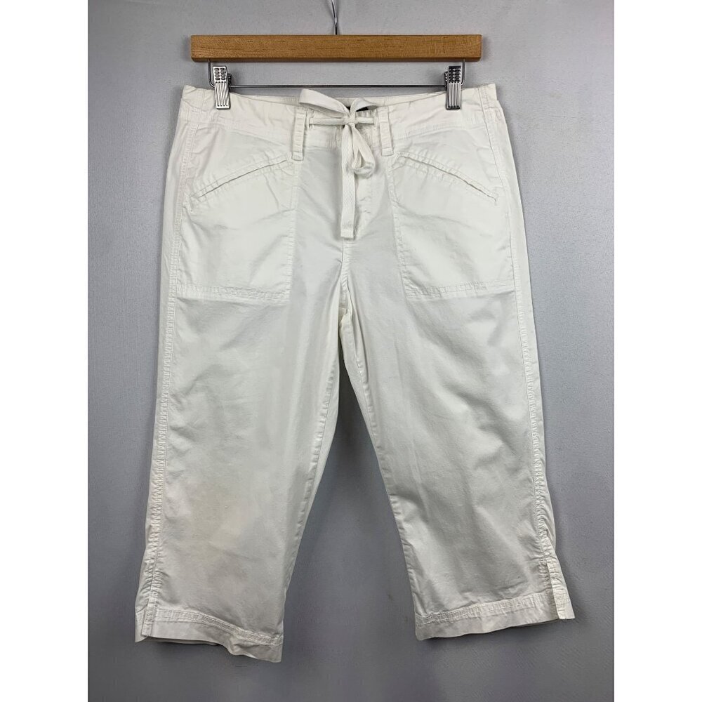 Calvin Klein Jeans Relaxed White Capri Pants Lightweight Summer Casual Womens